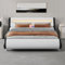 YITAHOME King Bed Frame,Upholstered Led Bed Frame with Lights & Storage Charging Station,Platform Bed Frame with Premium Pu Leather/No Box Spring Needed,White and Obsidian Black