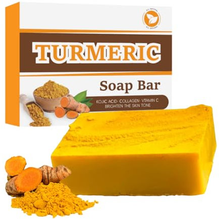 Turmeric Soap, Kojic Acid Soap Bar for Acne, Dark Spots, Hyperpigmentation, Smooth Skin, Deeply Moisturising with Natural Ingredients, Fit for Face, Body & All Skin Types