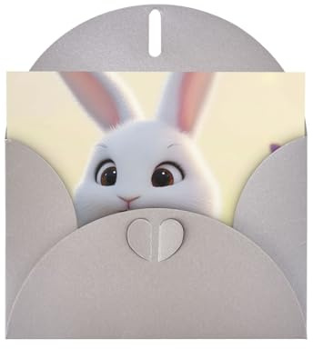 ZSUUGJ Cartes de remerciement avec motif lapin mignon - Cartes de confirmation pour fêtes prénatales, Saint-Valentin, fêtes prénuptiales, mariages, toutes occasions - 15,2 x 10,2 cm