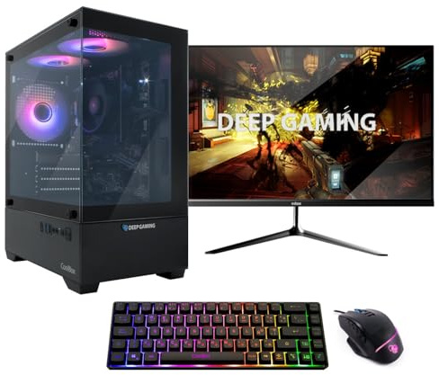 DeepGaming PC Gaming Completo AMD Ryzen 7 5700G 8x4.6Ghz | Radeon Vega 8 | 32GB DDR4 | 1TB M.2 SSD | WiFi | Windows 11 Pro | Monitor 24 FHD 120Hz |Teclado TKL 65% + Ratón Modular RGB| PC Gamer
