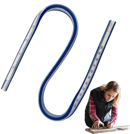 Flexibel kurvlinjal – PVC 30 x 10 cm | böjlig linjal med ormform – ritningsverktyg, multifunktionellt, ingenjörsarbete och arkitektonisk design för studenthov