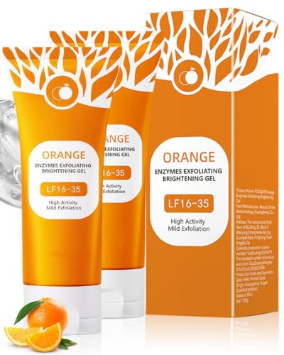 ZKUNL Orange exfolierande gel, peeling ansikte, orange exfolierande peeling gel för kvinnor, porrengöring ansikte, förfinar huden och skyddar mot orenheter rodnad