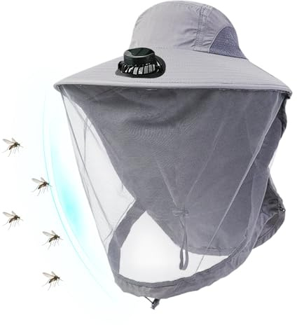 Sombrero Solar con Ventilador - De ala Ancha y Protección Solar | Gorra Exterior con Ventilador para Pesca - para Deportes Acuáticos, Playa, Piscina, Viajes, Camping y Trabajo