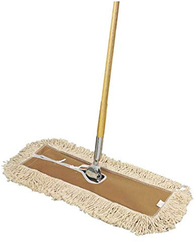 Clim Profesional - Mopa Industrial para Limpieza de Suelos 120CM. Sistema Luxury Pro 100% Algodón Natural con Bastidor y Mango. Limpieza y Barrido de Suelos. Elimina Polvo y Suciedad. Tamaño 120CM