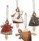 YIEUR 4 ciondoli a forma di angelo in metallo, 11 cm, con spago, 50 g, con 2 ganci per decorazioni di Natale (angeli)