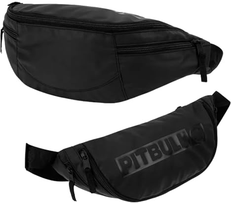 PITBULL - Bauchtasche für Herren und Damen, Hüfttasche Sport, Gürteltasche Outdoor - Schwarz