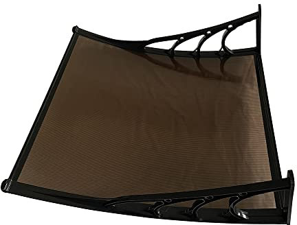 Door Canopy, Waterproof Front Door Canopy, Garden Canopies, Rain Awning Suitable for Door Porch, Outdoor, Roof, Patio (L120xW82xH23cm, Grey)