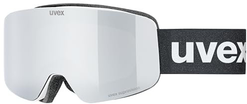 uvex pwdr FM - Skibrille für Kinder - mit Visier - beschlagfrei - white matt/silver-clear - one size