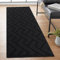 Biscpro Teppich Läufer,50x120cm Waschbarer rutschfest Schmutzfangmatte Teppich läufer für Eingangsbereich Wohnzimmer,Flur,Büro,Schlafzimmer,Küchen-Schwarz
