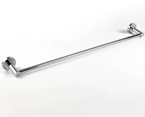 Pebble Grey™ London Towel Rail for Bathroom, Wall Mounted with Screws, Polished Bath & Hand Towel Holder, Minimalist, Modern, Anti-Rust, Concealed Fixings - Chrome
