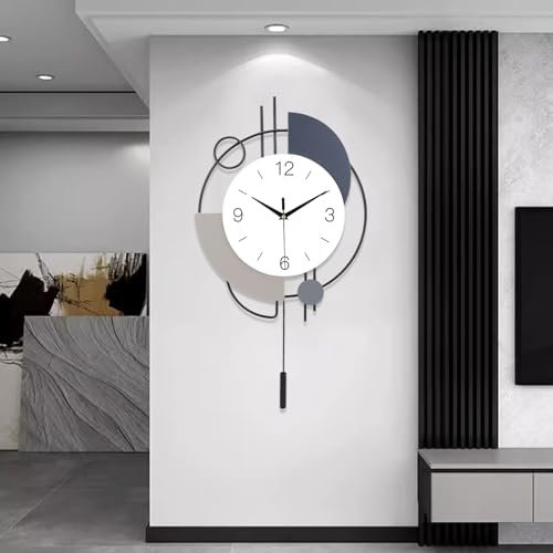 SIN&MI Large Wall Clocks for Living Room Decor Big Decorative Wall Clocks Battery Operated for Bedroom Kitchen Office Home Large Metal Wall Clock Silent Wall Clock Non Ticking 13 * 21.65 Inch