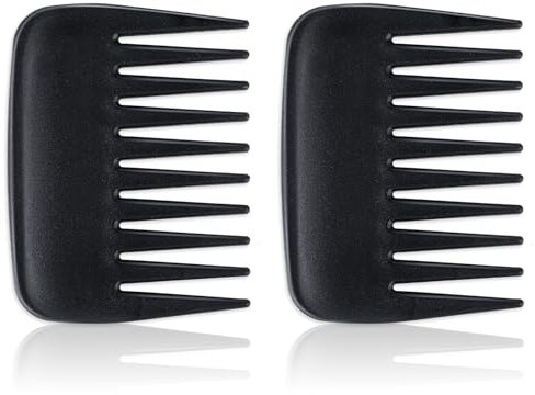 2 Stück Lockenkamm Kamm Frauen Tragbarer Kamm Grob Mini Haarkamm Griffloses Design Styling Kamm Kamm Männer Locken Kamm mit Breiten Zähnen für Damen und Herren Friseursalon (Schwarz)