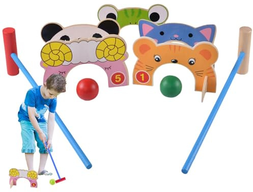 Gioco di Croquet per bambini,Gioco di Croquet per bambini | Gioco di Croquet per ragazzi - Giochi all'aperto a tema animale Design leggero per ragazzi, ragazzi e ragazze