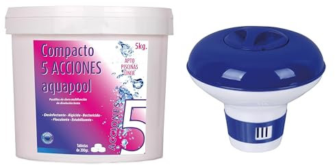 Pack Compacto 5 ACCIONES AQUAPOOL (5 KG + Dosificador)