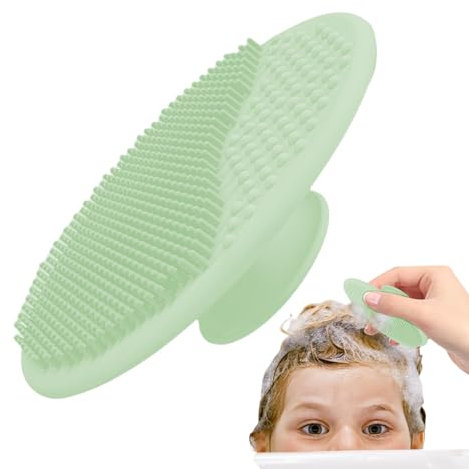 Scrubbers Peeling-Bürste, Silikon-Babybürste, weiche Kopfhautbürste, Silikon-Baby-Haarschrubber, Kopfhautmassagegerät und Bürstenkamm, Badeschrubber zum Waschen von Haaren und Entlastung trockener
