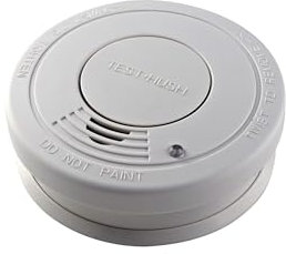 MKC | Rilevatore di Fumo Fotoelettronico, Allarme 85dB, Pulsante Test, Funzione HUSH, Indicatore LED | Batteria 9V (Non Inclusa)