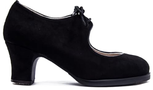 El Rocio desde 1980 Chaussures de flamenco à double semelle avec lacets, en daim et clous