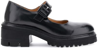 CAFèNOIR - Décolleté In Pelle Spazzolata Con Fibbia E Suola Carrarmato, Da Donna, Colore Nero, Taglia 38