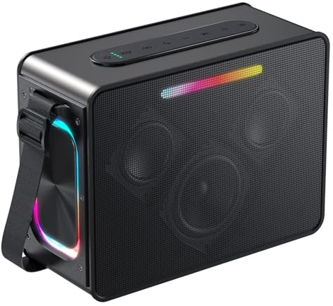 Maidsonic 100W Peak Bluetooth Speaker, Loud Wireless Portable Speaker IPX6 Waterproof Outdoor Speaker with LED Lights Powerful Stereo Sound & Deep Bass 36H Playtime, EQ Boombox for Party Camping