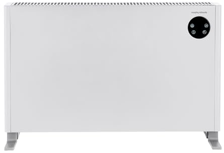 Morphy Richards HeatFlux Digital Convector Heater 2000W, Remote Control, 20m2, 24hr Timer, Compact, Quiet, Lightweight, Low Energy Consumption, 3 Settings, LED Touch Panel, White, 825702