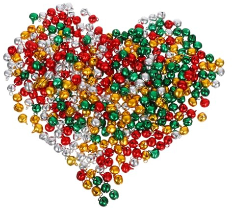Gatuida 400pezzi Campanelli Artigianali in Metallo Piccolo Colorati per Lavori Maglia Gioielli Decorazioni Natalizie e Ciondoli Personalizzati