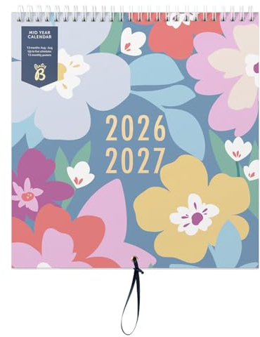 Busy B Family Wall Calendar Aug 2026-Aug 2027 - Floral Design