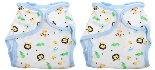 Toddmomy Pantalones de Entrenamiento para Bebés 2 Piezas, Pañales Lavables Tipo Braguita de Algodón Transpirable, Estampado de Dibujos Animados, Talla Única 0-2 Años, Protección Antifugas