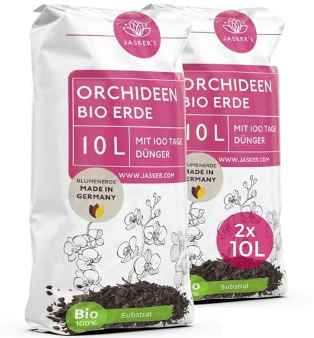 Orchideenerde 20 L I + Dünger + Wurzelaktivator I Lockere Orchideen Erde I Erde für Orchideen I Perfekte Orchidee Erde zum Umtopfen