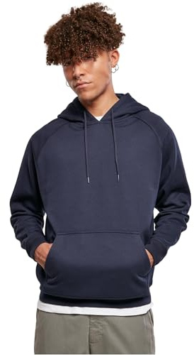 Urban Classics Herren Blank Hoody – Locker Geschnittener Kapuzenpullover mit Kängurutasche und Verstellbarer Kapuze für Freizeit Alltag Sport und Streetwear,Midnightnavy,3XL