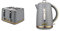 Tower T20061GRY Empire 4-Slice Toaster with Defrost/Reheat, Removable Crumb Trays, 1600W, Grey and Brass & T10052GRY Empire Rapid Boil Kettle with Removable Filter, 3000W, Grey and Brass