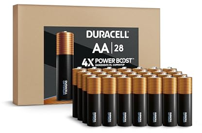 Duracell Optimum AA Batteries 28 Count with Power Boost Ingredients, Re-closable Pack for a Quick, Easy Access and Organized Storage