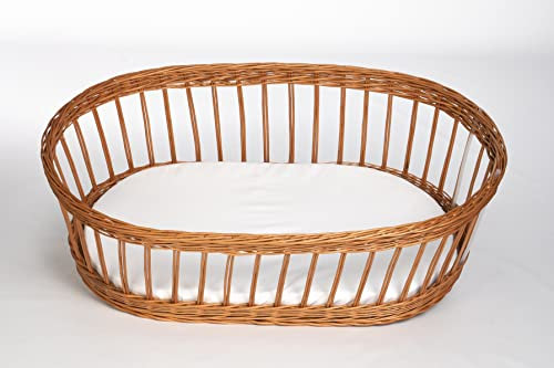 Mionido Spannbettlaken Einzelpack 85 x 45 cm Weiß | Matratzen-Bezug für ovale Matratze | 100% Baumwolle | Bezug für Matratzen im Stubenwagen & Kinderwagen | 100% in Deutschland gefertigt