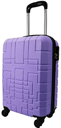 R.Leone Valigia EasyJet 45x36x20 cm Trolley Bagaglio a mano in ABS 4 Ruote Autonome (Lilla, 611 Valigia 50x33x20cm)