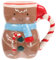 Luxshiny Weihnachten Kaffee Tasse 3D Lebkuchenmann Deko Weihnachtsfigur Keramik Tasse Wasserbecher mit Hankel Deckel Tischdeko für Kinder Erwachsene Weihnachtsdeko