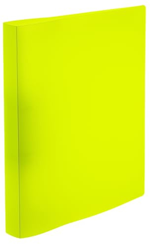 HERMA Ringbuch A4 Neon Gelb Transluzent, schmal, 2 Ringe, 25 mm breit, Ringordner aus Kunststoff mit Niederhalter für Kinder, Jungen und Mädchen
