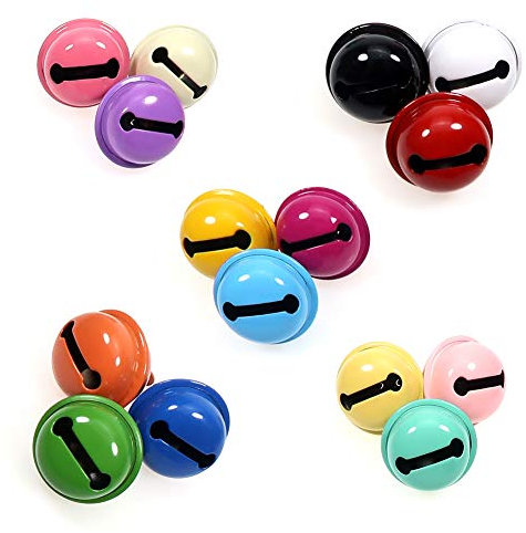 TOAOB 30 Stück kleine glöckchen zum basteln Schellen glöckchen 22 mm Metallglöckchen Bunt Glockchen mit Ösen für Schlüsselanhänger Handwerk Glocken Dekoration Schmuckherstellung