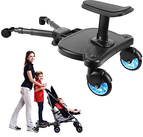 Tabla universal para cochecito 2023 con asiento desmontable, tabla deslizante 2 en 1 para la mayoría de los cochecitos, soporta niños de hasta 55 libras (azul)