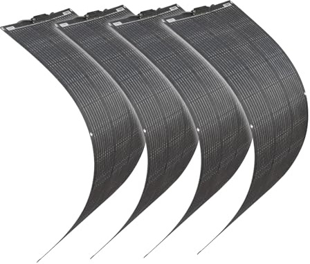 400W ETFE halvflexibel Solpanel (4st 100W) Mono ETFE Solcellsmodul för trädgårdsskjul, campingplats, husbil, idealisk för 12v bilbatteri, syrabatteri, gelbatteri