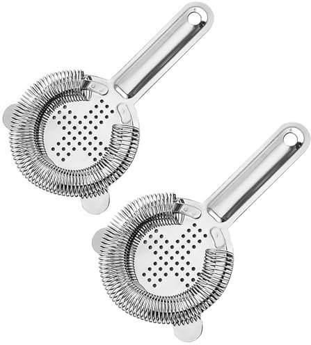 Xiciki 2 Pcs Edelstahl Cocktail Barsieb, Cocktail Siebe, Cocktail Zubehör, Barkeeper Set,Professionelle Filter Tool,Hochwertiges Barzubehör für Barkeeper und Heimgebrauch