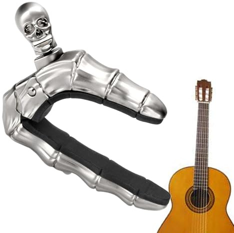 Kapodaster för elgitarr, gitarrkapodaster och plektrum, döskalle-fingerform-gitarr-kapos-gitarrtillbehör | gitarrverktygsklämma för träning, ukulele