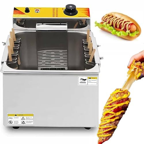 Friteuse électrique commerciale de 12L,grande capacité de 1900W,machine à frire pour hot-dogs au maïs,friteuse automatique pour hot-dogs au fromage,friteuse pour hot-dogs au fromage,8 saucisses,110V