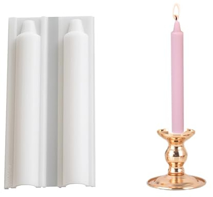 QIUMING moldes para velas de silicona Molde para velas DIY Molde para velas caseras largas Velas de pilar para hacer velas para hacer velas de Navidad decoración del hogar (blanco, 1,5x15cm)