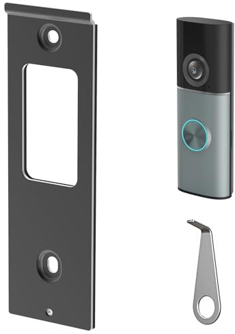 Placa trasera de timbre solo para timbre / timbre con cable Plus (2ª generación)/Pro (3ª generación), placa trasera de metal para timbre de puerta de repuesto (negro)