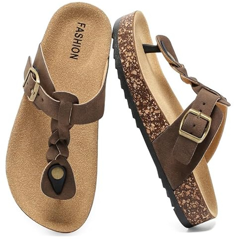 Niñas Casuales Separador Dedos, Chanclas Infantiles Plantilla Corcho | Niños Sandalias Planas Flip Flop Hebilla Ajustable, Verano Antideslizantes Baño Zapatillas Cómodas Casa