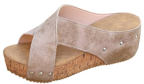 Espadrilles för kvinnor med kilklack sandaletter damer eleganta sandaler med klack sommar strandsandaler plattform tofflor bekväma sommarskor tvättbara platåsandaler för mors dag