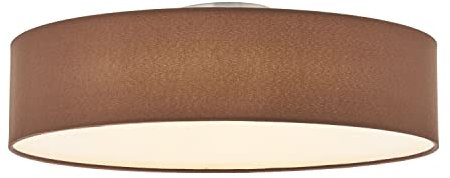 Lindby Textil Deckenleuchte rund 50 cm, Deckenlampe Stoff braun 3x E27 max. 11W ohne Leuchtmittel Schlafzimmerlampe Wohnzimmerlampe Textillampe