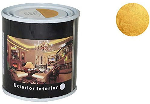 H HANSEL HOME Pintura Esmalte al Disolvente para Madera y Metal, Pintura Alquidica de Rápido Secado para Superfícies Interiores y Exteriores(Oro, 125 ML)