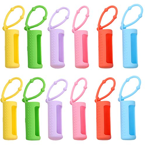 DOITOOL 12Er Set Silikonhüllen Für 10 Ml Ätherische Öle Roll-on Flaschen Schutzschalen Leichter Flaschenhalter Für Reisen Und Alltag
