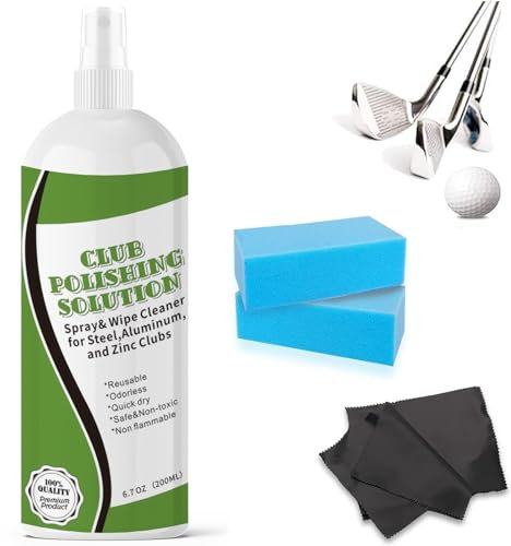 FINGER TEN Golf Club Cleaning Kit for Golf Iron Club Portable Polishing Solution (1 Pack Polishing Solution)