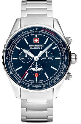Swiss Military Hanowa SMWGI0000304 Afterburn Chrono Herrenuhr mit Edelstahlband Saphirglas